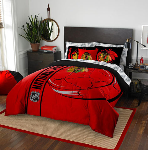 Chicago Blackhawks NHL Full Comforter Bed in a Bag (Soft & Cozy) (76in x 86in)