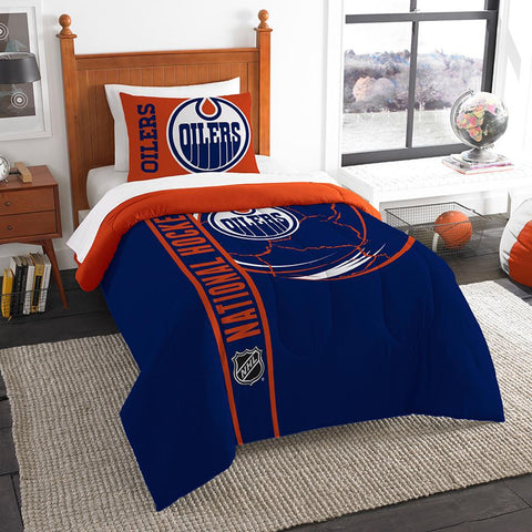 Edmonton Oilers NHL Printed Comforter & Sham Set (Twin) (64 x 86)