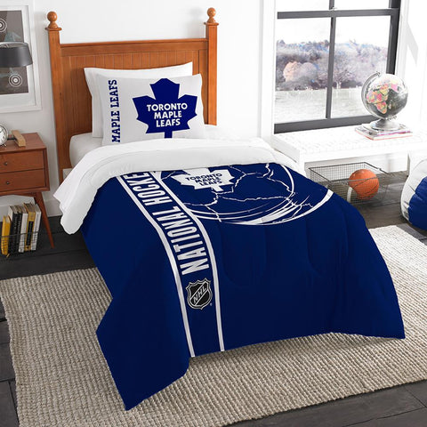 Toronto Maple Leafs NHL Printed Comforter & Sham Set (Twin) (64 x 86)