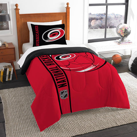 Carolina Hurricanes NHL Printed Comforter & Sham Set (Twin) (64 x 86)