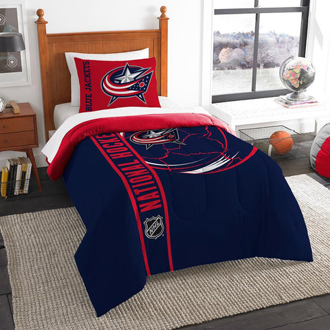 Columbus Blue Jackets NHL Printed Comforter & Sham Set (Twin) (64 x 86)