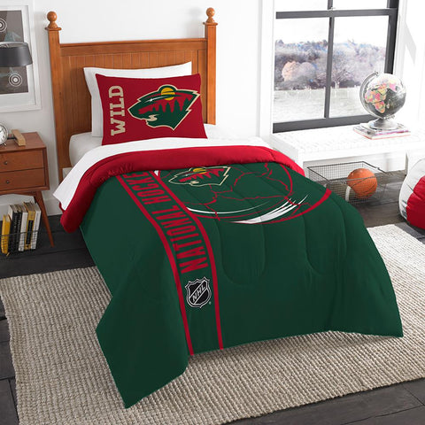 Minnesota Wild NHL Printed Comforter & Sham Set (Twin) (64 x 86)