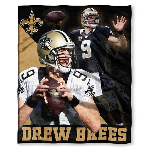 New Orleans Saints NFL Drew Brees Silk Touch Throw (50in x 60in)