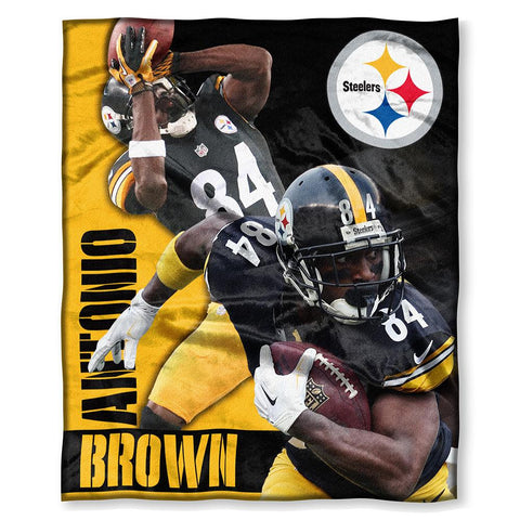 Pittsburgh Steelers NFL Antonio Brown Silk Touch Throw (50in x 60in)