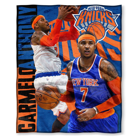 New York Knicks NBA Carmelo Anthony Silk Touch Throw (50in x 60in)