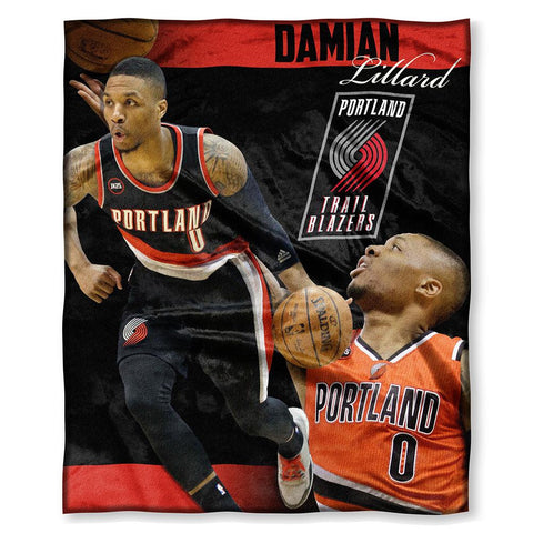 Portland Trail Blazers NBA Damian Lillard Silk Touch Throw (50in x 60in)