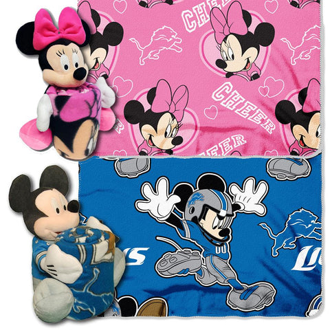 Detroit Lions NFL Mickey and Minnie Mouse Throw Combo