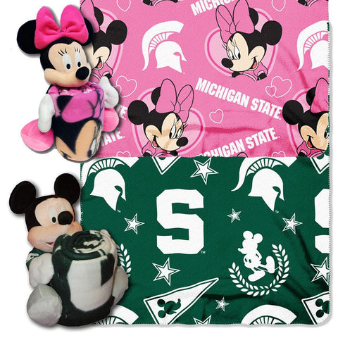 Michigan State Spartans NCAA Mickey and Minnie Mouse Throw Combo