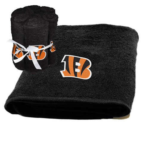 Cincinnati Bengals NFL Applique Bath Towel and 6 Pack Washcloth Set