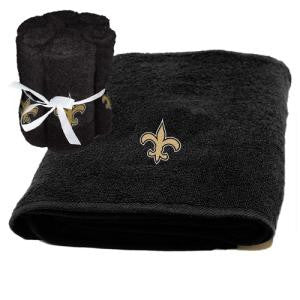 New Orleans Saints NFL Applique Bath Towel and 6 Pack Washcloth Set