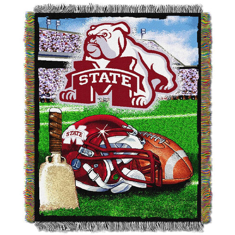 Mississippi State Bulldogs NCAA Woven Tapestry Throw (Home Field Advantage) (48x60)