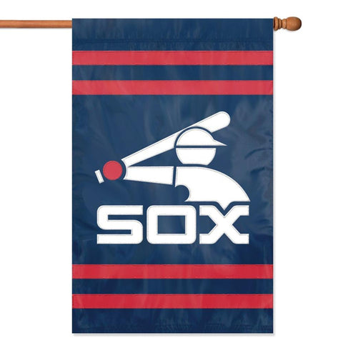 Chicago White Sox MLB Applique Banner Flag Retro Batterman Design