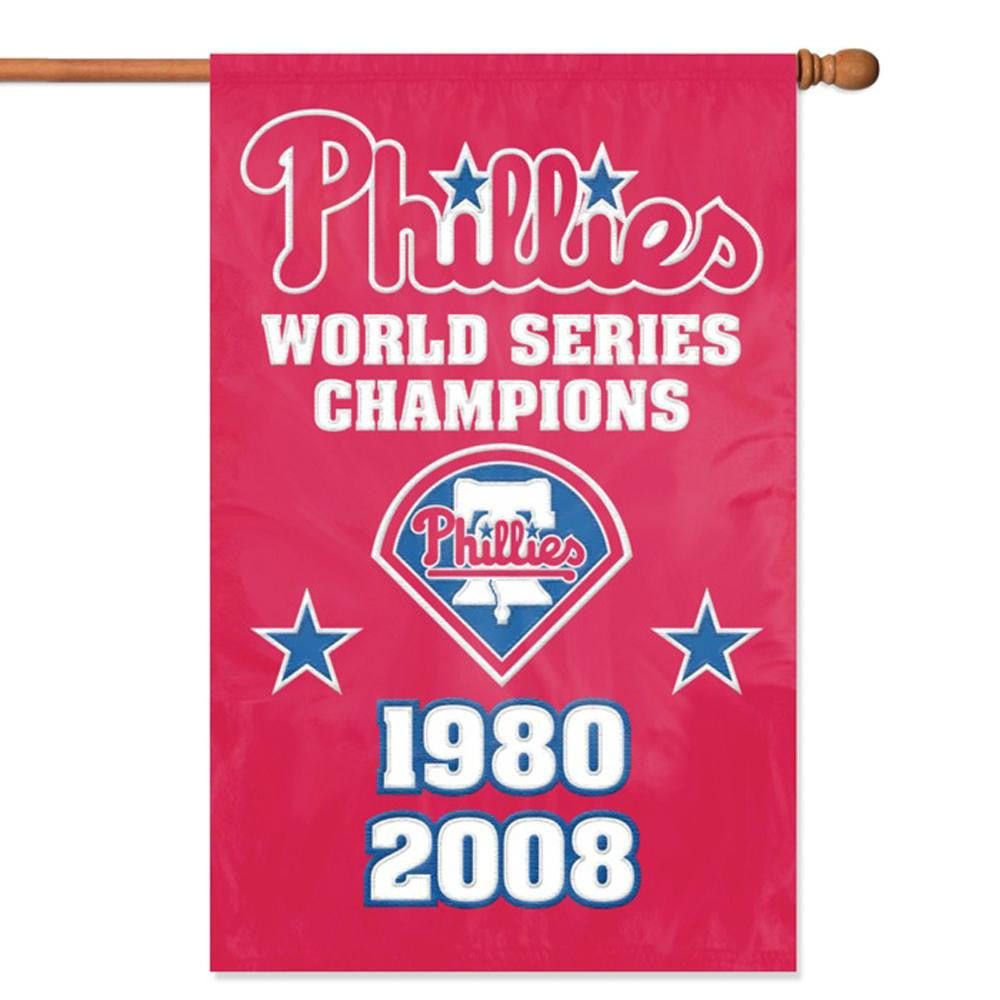 Philadelphia Phillies MLB Applique Banner Flag 2 time World Champions