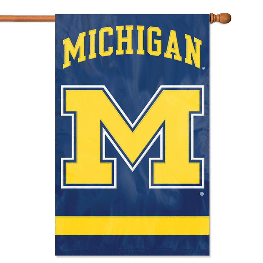 Michigan Wolverines NCAA Applique Banner Flag (44x28) M