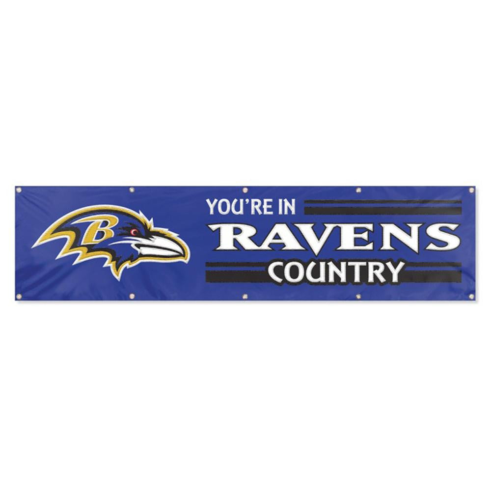 Baltimore Ravens NFL Applique & Embroidered Party Banner (96x24)