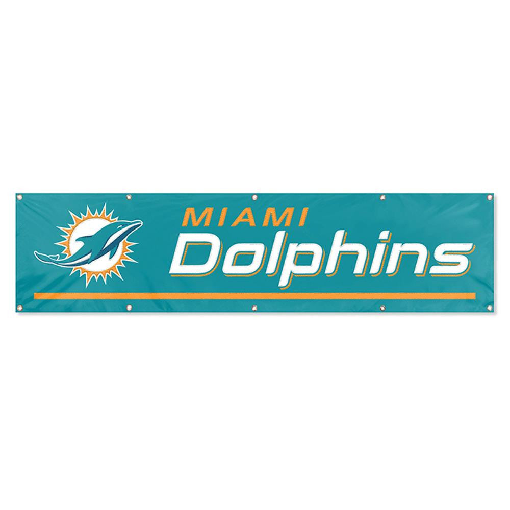 Miami Dolphins NFL Applique & Embroidered Party Banner (96x24)