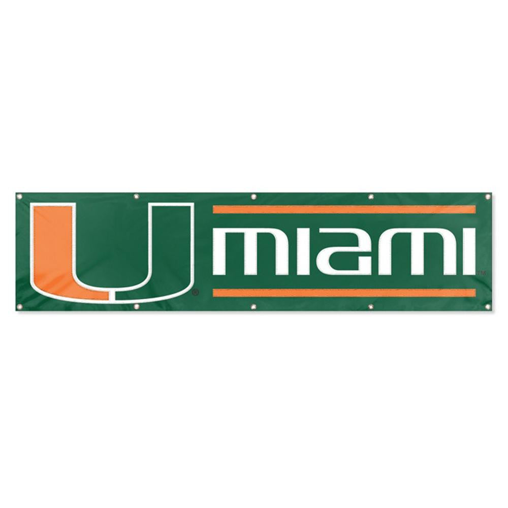 Miami Hurricanes NCAA Applique & Embroidered Party Banner (96x24)
