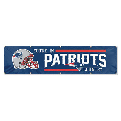New England Patriots NFL Applique & Embroidered Party Banner (96x24)