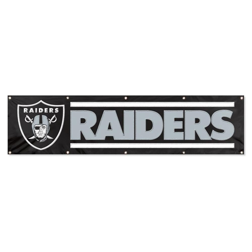 Oakland Raiders NFL Applique & Embroidered Party Banner (96x24)