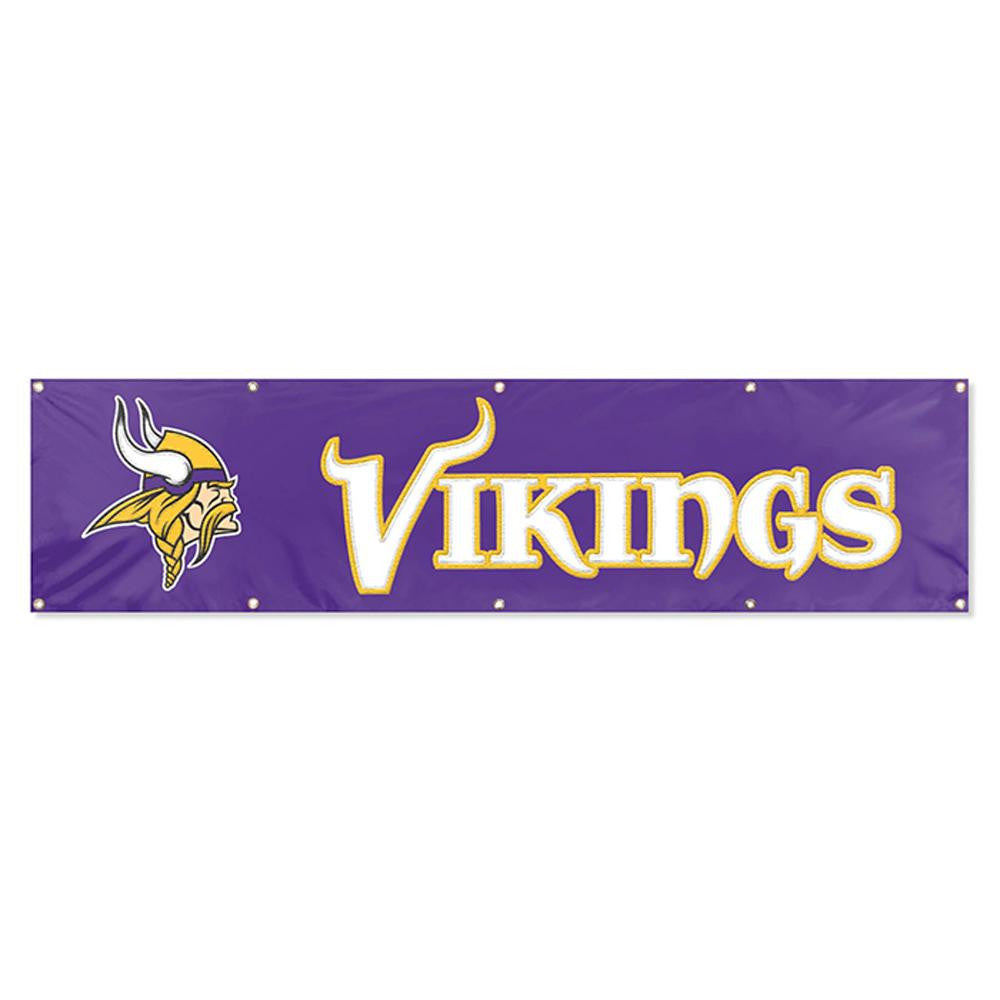 Minnesota Vikings NFL Applique & Embroidered Party Banner (96x24)