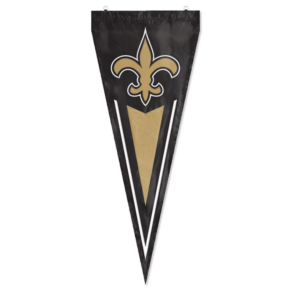 New Orleans Saints NFL Applique & Embroidered Yard Pennant (34x14)