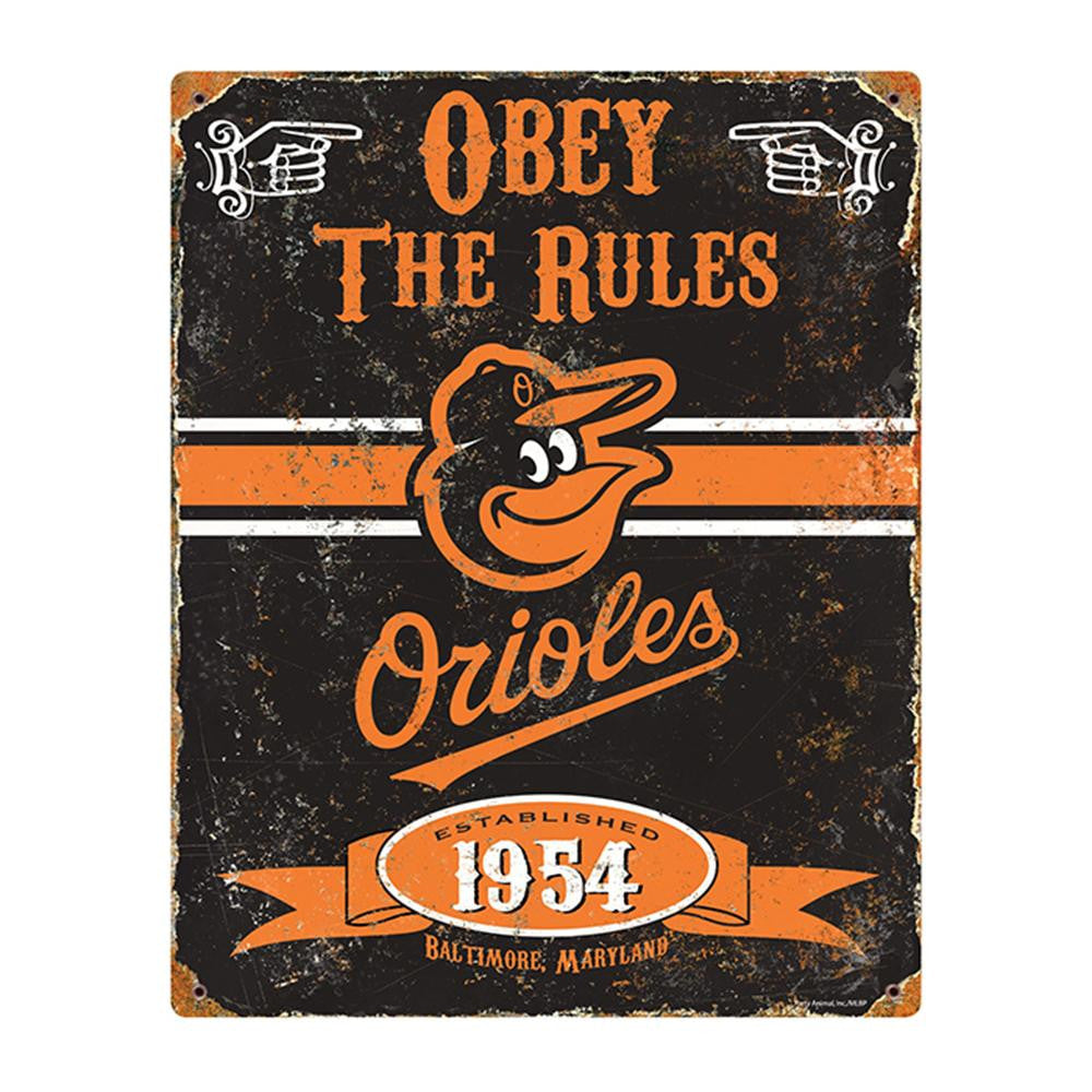 Baltimore Orioles MLB Vintage Metal Sign (11.5in x 14.5in)