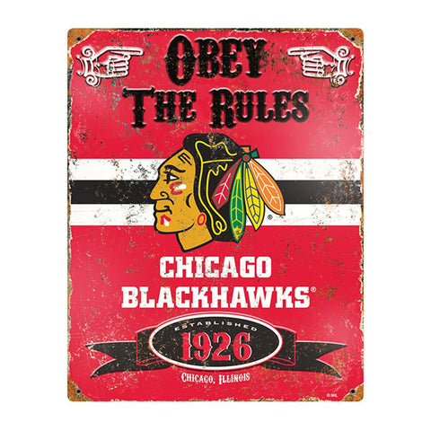 Chicago Blackhawks NHL Vintage Metal Sign (11.5in x 14.5in)