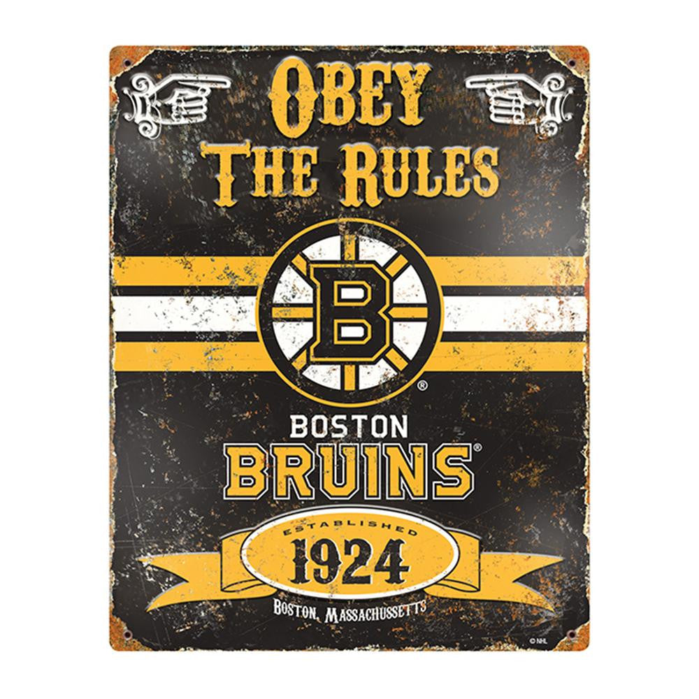Boston Bruins NHL Vintage Metal Sign (11.5in x 14.5in)