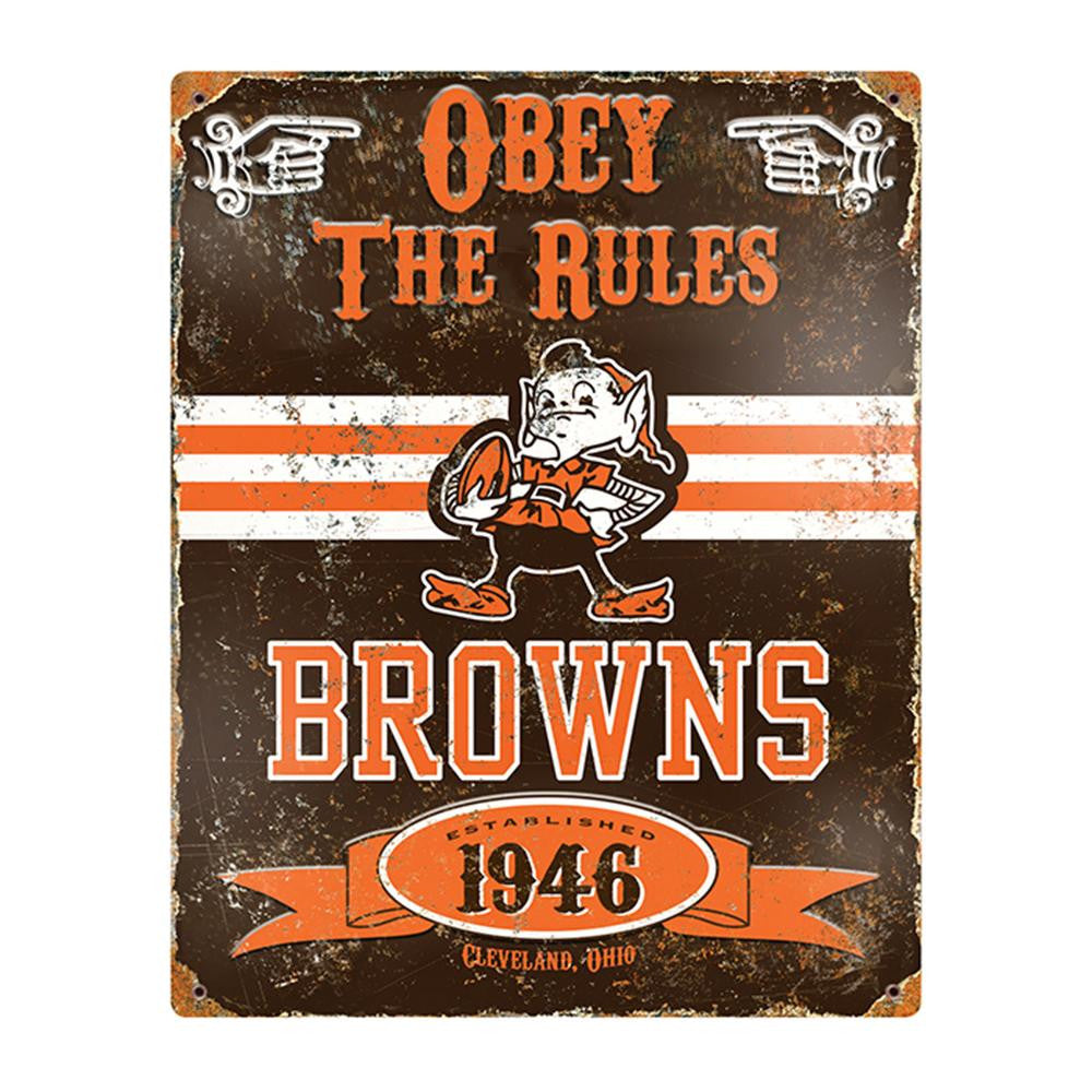 Cleveland Browns NFL Vintage Metal Sign (11.5in x 14.5in)