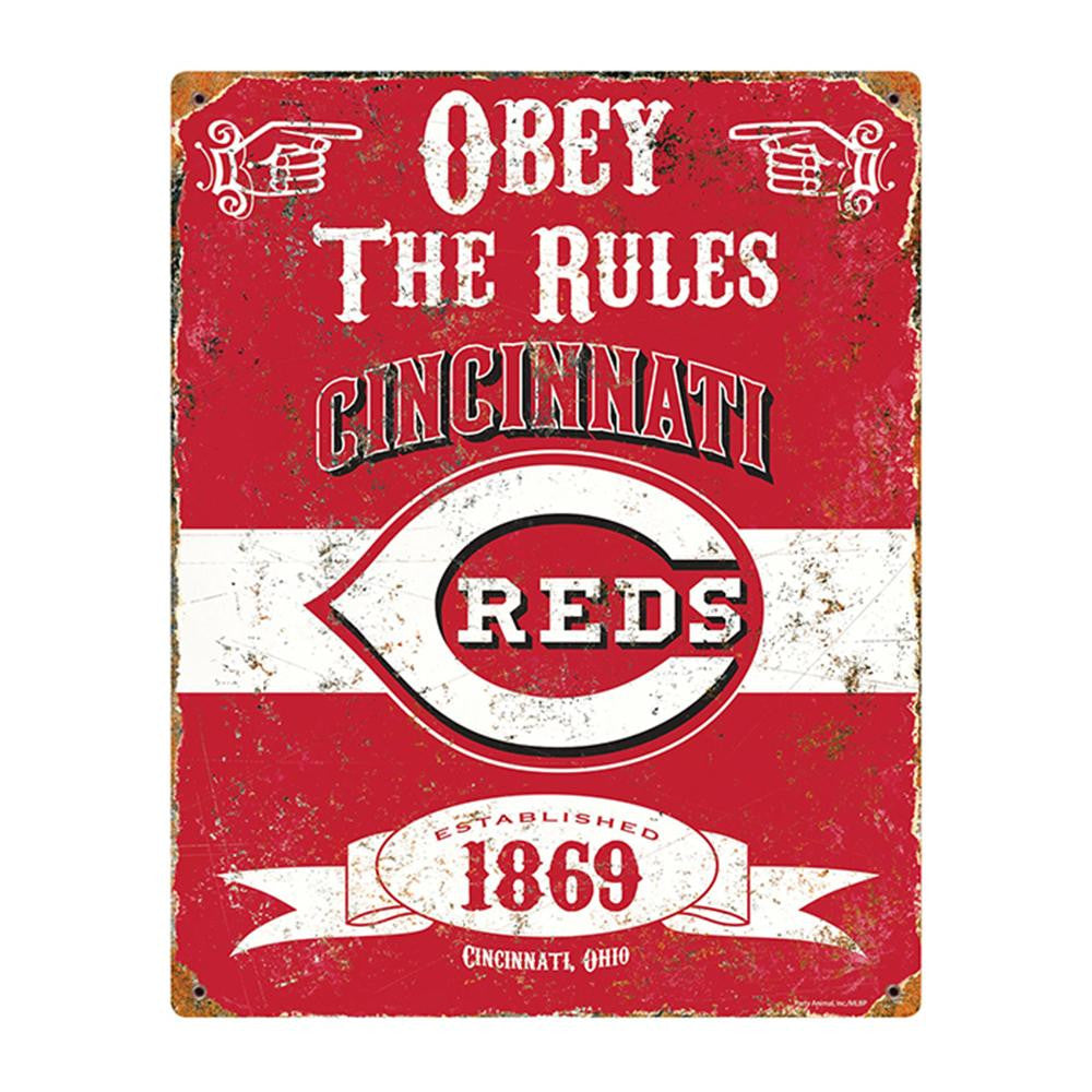 Cincinnati Reds MLB Vintage Metal Sign (11.5in x 14.5in)
