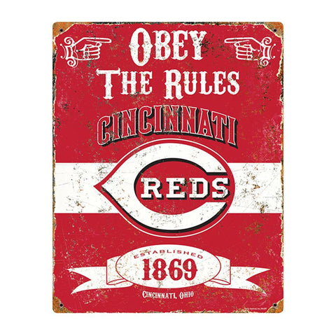 Cincinnati Reds MLB Vintage Metal Sign (11.5in x 14.5in)