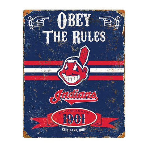 Cleveland Indians MLB Vintage Metal Sign (11.5in x 14.5in)