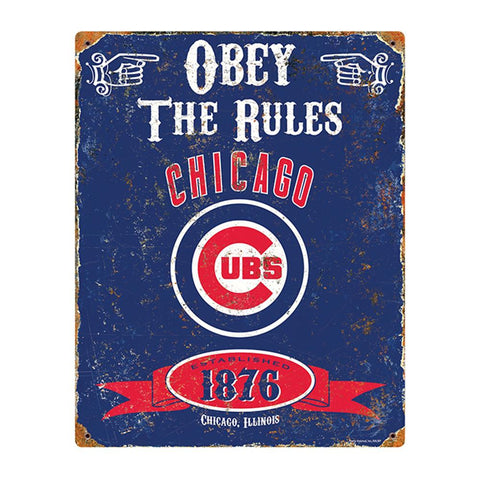 Chicago Cubs MLB Vintage Metal Sign (11.5in x 14.5in)