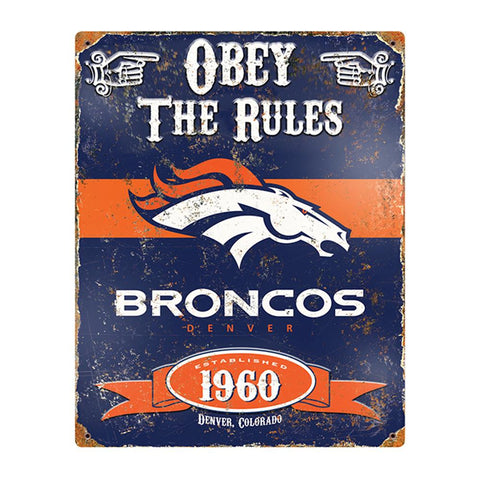 Denver Broncos NFL Vintage Metal Sign (11.5in x 14.5in)