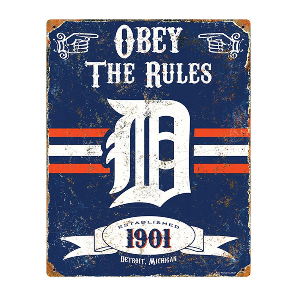 Detroit Tigers MLB Vintage Metal Sign (11.5in x 14.5in)