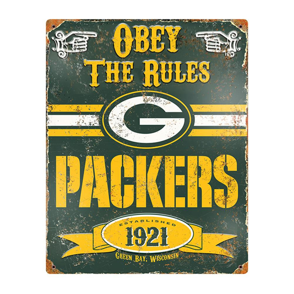 Green Bay Packers NFL Vintage Metal Sign (11.5in x 14.5in)