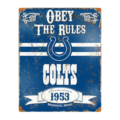 Indianapolis Colts NFL Vintage Metal Sign (11.5in x 14.5in)