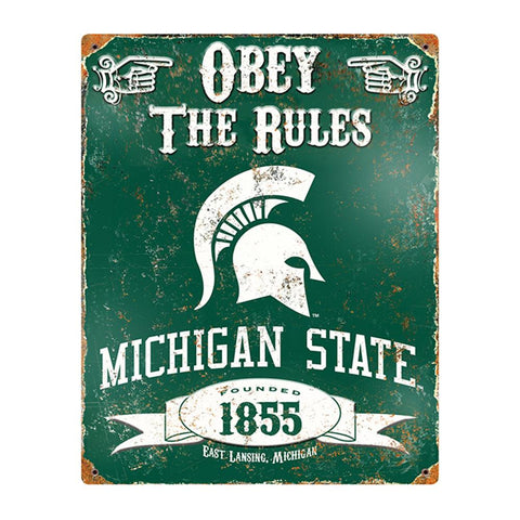 Michigan State Spartans NCAA Vintage Metal Sign (11.5in x 14.5in)