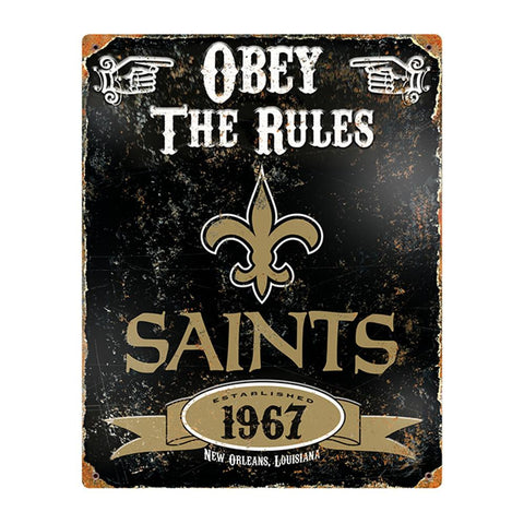 New Orleans Saints NFL Vintage Metal Sign (11.5in x 14.5in)
