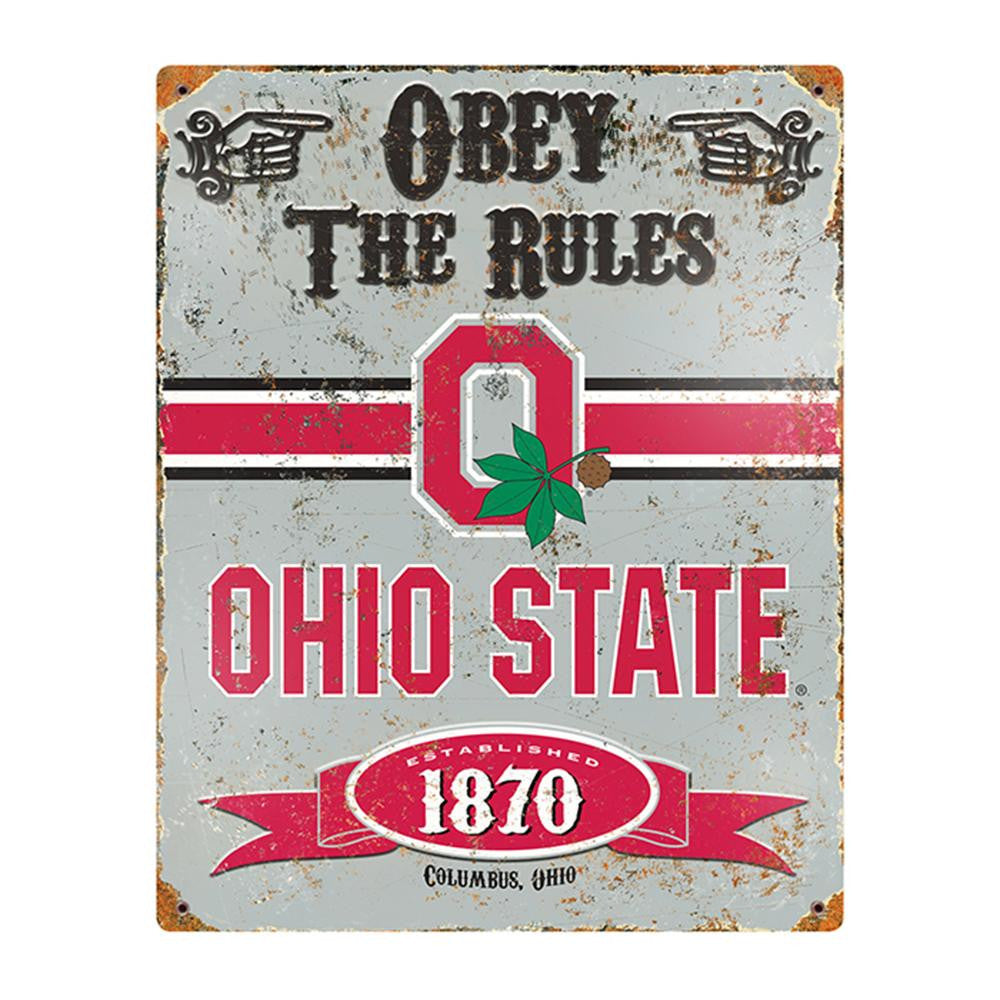 Ohio State Buckeyes NCAA Vintage Metal Sign (11.5in x 14.5in)