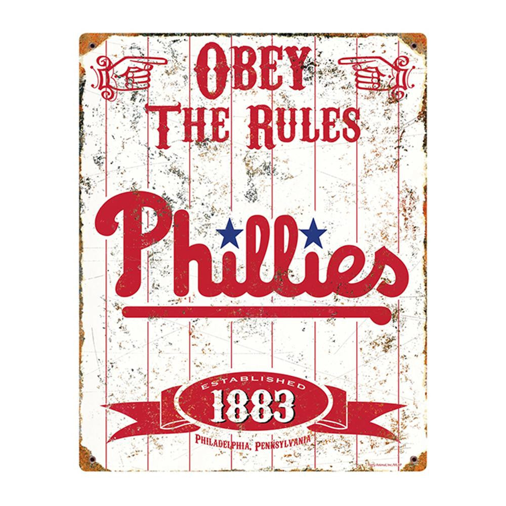 Philadelphia Phillies MLB Vintage Metal Sign (11.5in x 14.5in)