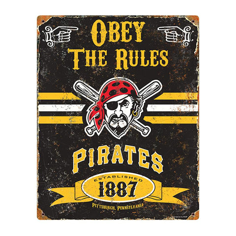 Pittsburgh Pirates MLB Vintage Metal Sign (11.5in x 14.5in)
