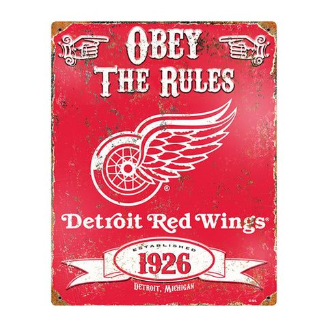 Detroit Red Wings NHL Vintage Metal Sign (11.5in x 14.5in)