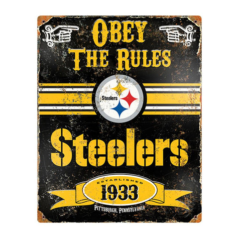 Pittsburgh Steelers NFL Vintage Metal Sign (11.5in x 14.5in)