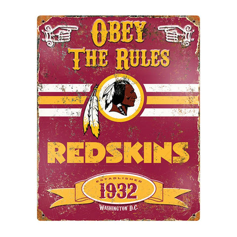 Washington Redskins NFL Vintage Metal Sign (11.5in x 14.5in)