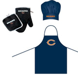 Chicago Bears NFL Barbeque Apron, Chef's Hat and Pot Holder Deluxe Set