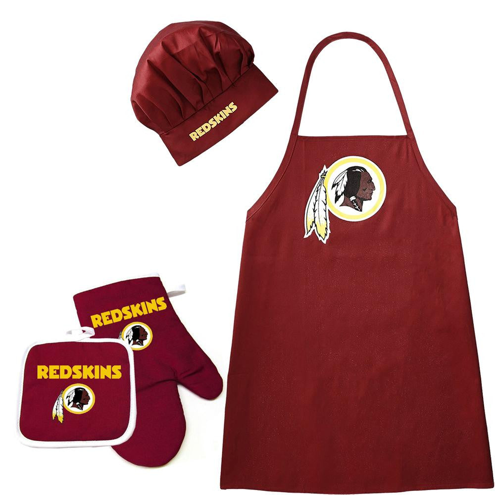 Washington Redskins NFL Barbeque Apron, Chef's Hat and Pot Holder Deluxe Set