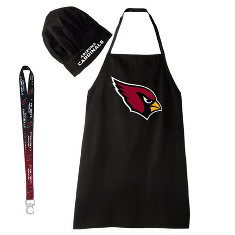 Arizona Cardinals NFL Barbeque Apron and Chef's Hat with Bottle Opener