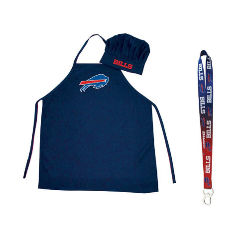 Buffalo Bills NFL Barbeque Apron and Chef's Hat with Bottle Opener