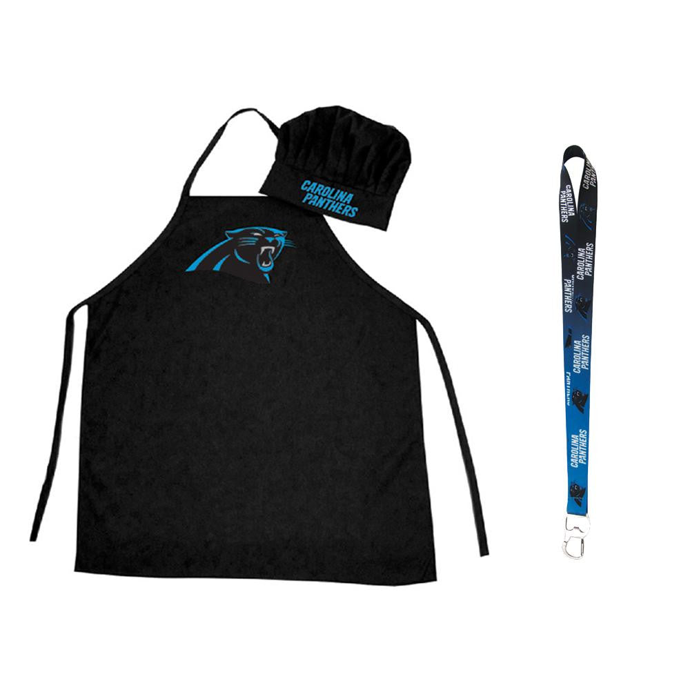 Carolina Panthers NFL Barbeque Apron and Chef's Hat with Bottle Opener